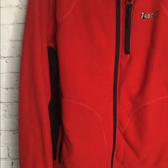 Rocky Men’s Large Red Fleece Jacket ColorBlock  Worn Once Size L - Picture 7 of 16